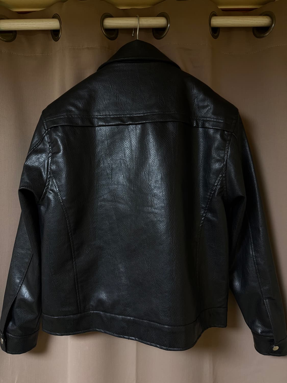 블랙 레더 자켓 상품이미지7