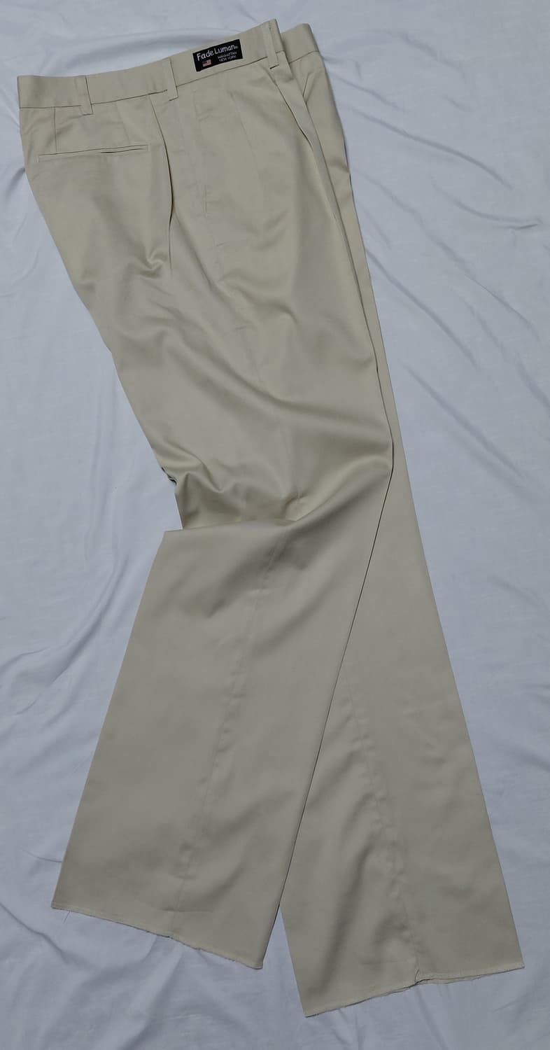 [빅사이즈/103] Fade Luman 투턱 와이드 치노 팬츠 베이지 상품이미지1