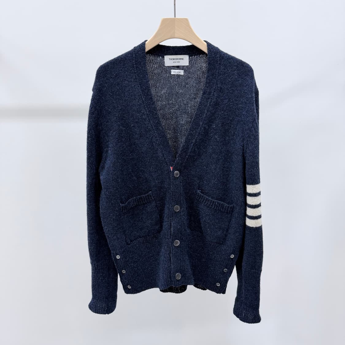 [S급/3] 톰브라운 사선완장 셰틀랜드 울 가디건 네이비 상품이미지1