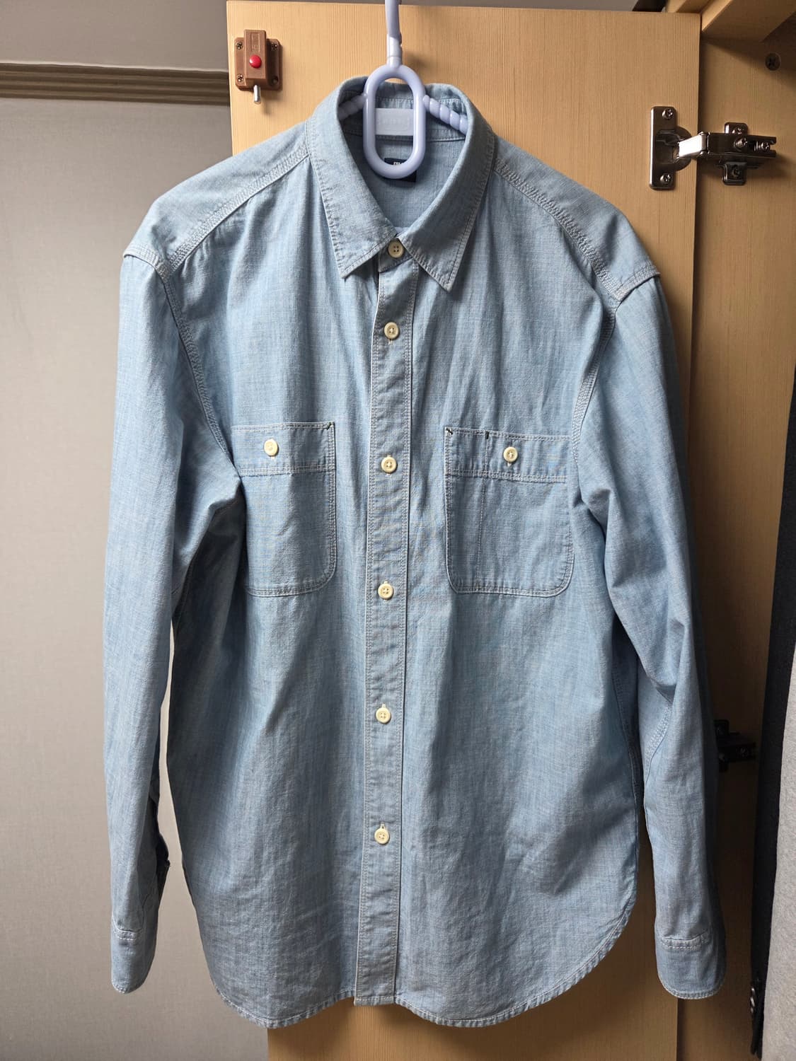 유니클로 샴브레이 워크 셔츠 M 상품이미지6