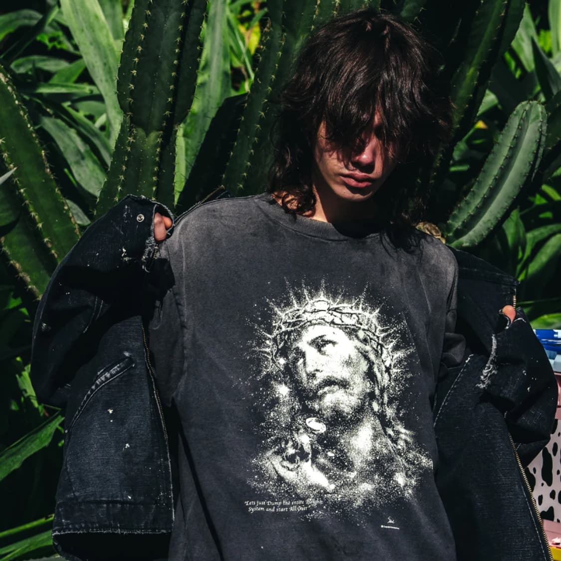 [새상품/XXL] 세인트미카엘 지저스 예수님 반팔 티셔츠 블랙 상품이미지3