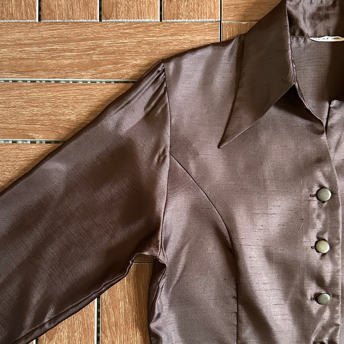Mary celeste wide collar satin shirts 상품이미지4