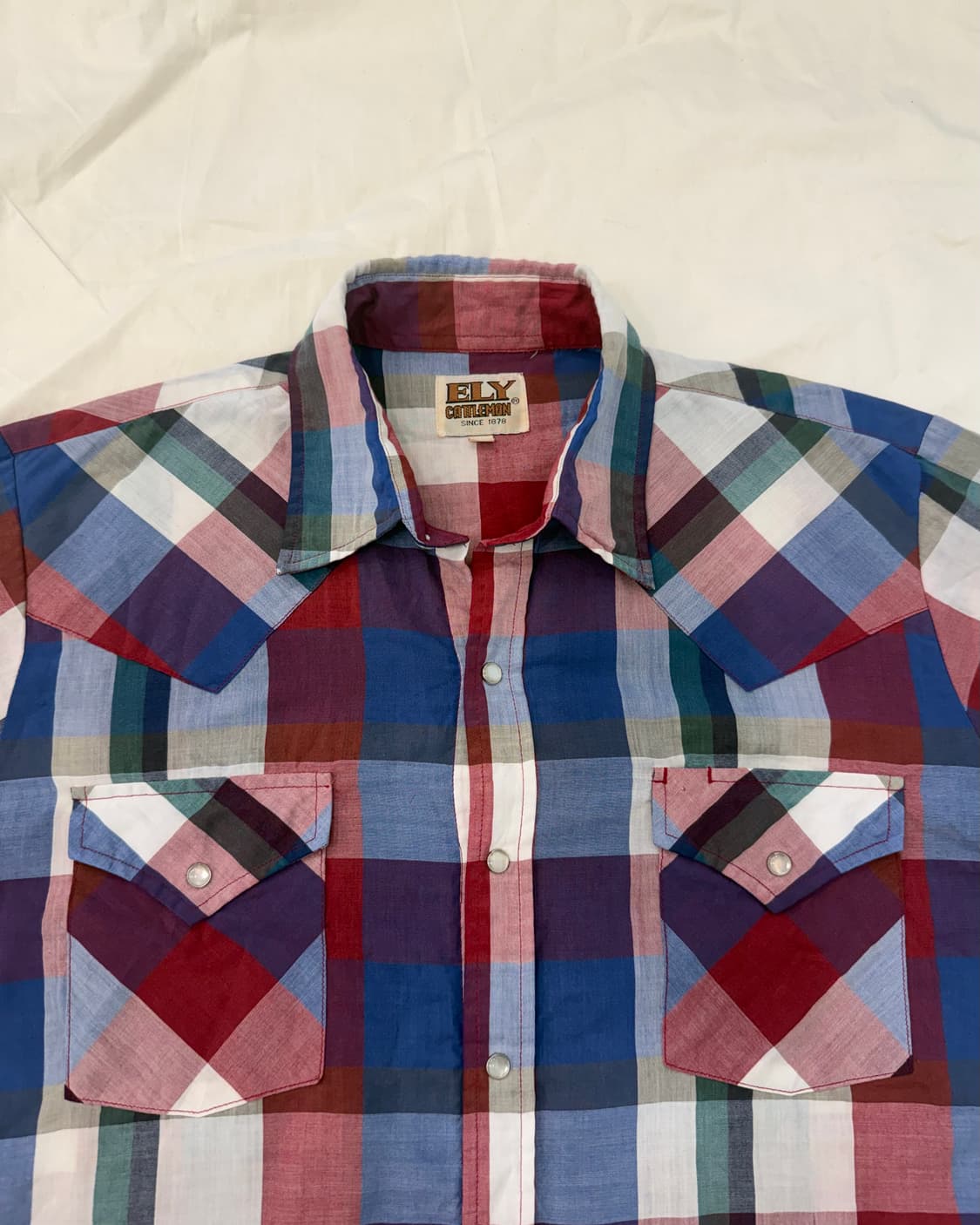 빈티지 웨스턴 셔츠 멀티 체크 반팔 상품이미지1