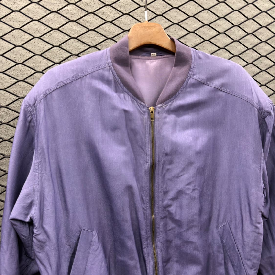 EURO VINTAGE 실크 봄버자켓 소프트터치 워시드 디테일 퍼플 상품이미지3