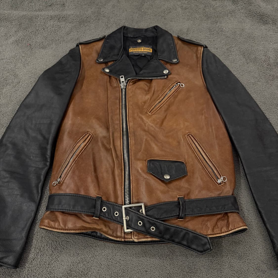 [ 정품/S ] schott 빈티지 모터사이클 라이더 가죽 자켓 상품이미지2