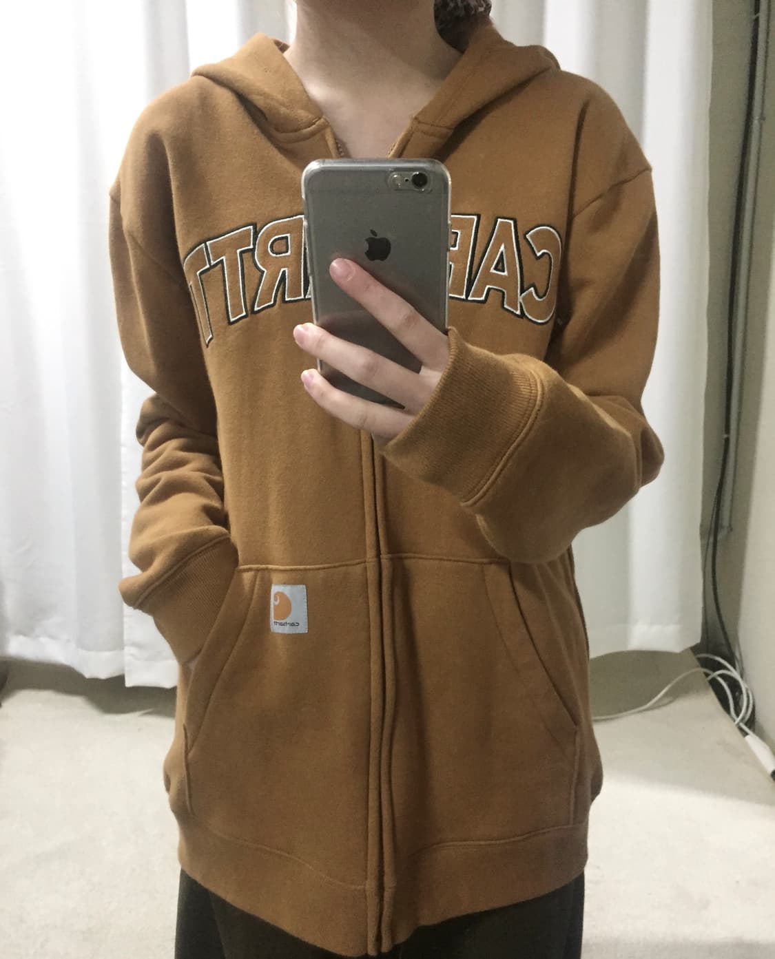 칼하트 빅로고 브라운 후드집업 상품이미지1