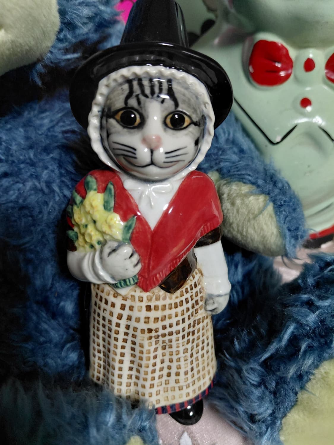 Vintage) 퀘일세라믹 사의 도자기 고양이 피겨린 상품이미지3