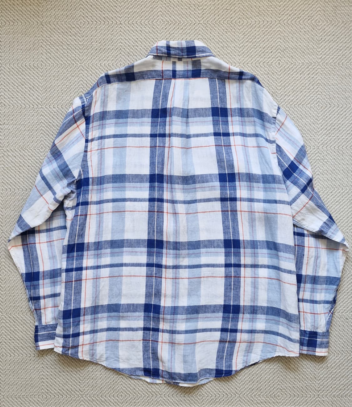 새상품급 브룩스브라더스 린넨 체크셔츠 XL  상품이미지3