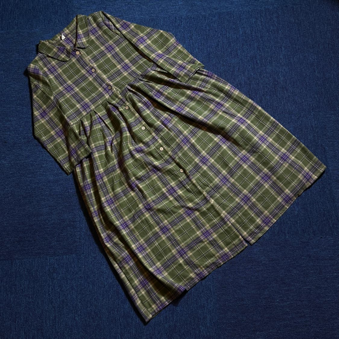 빈티지 체크 셔츠 원피스 상품이미지1