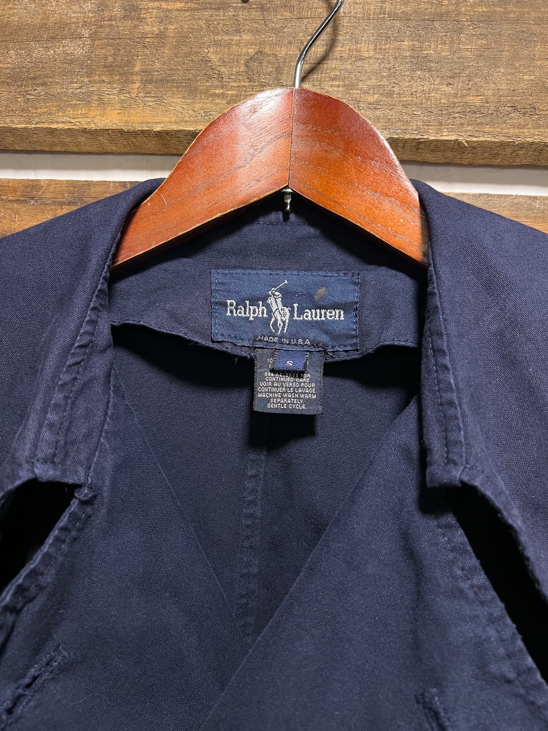 [S]90's 폴로 랄프로렌 Made in USA 네이비 트렌치 피코트 상품이미지2
