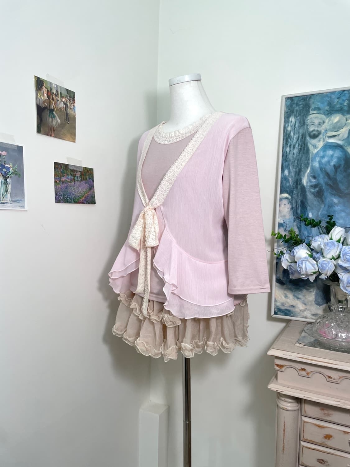 pink lavender fairy ruffle lace top 상품이미지2