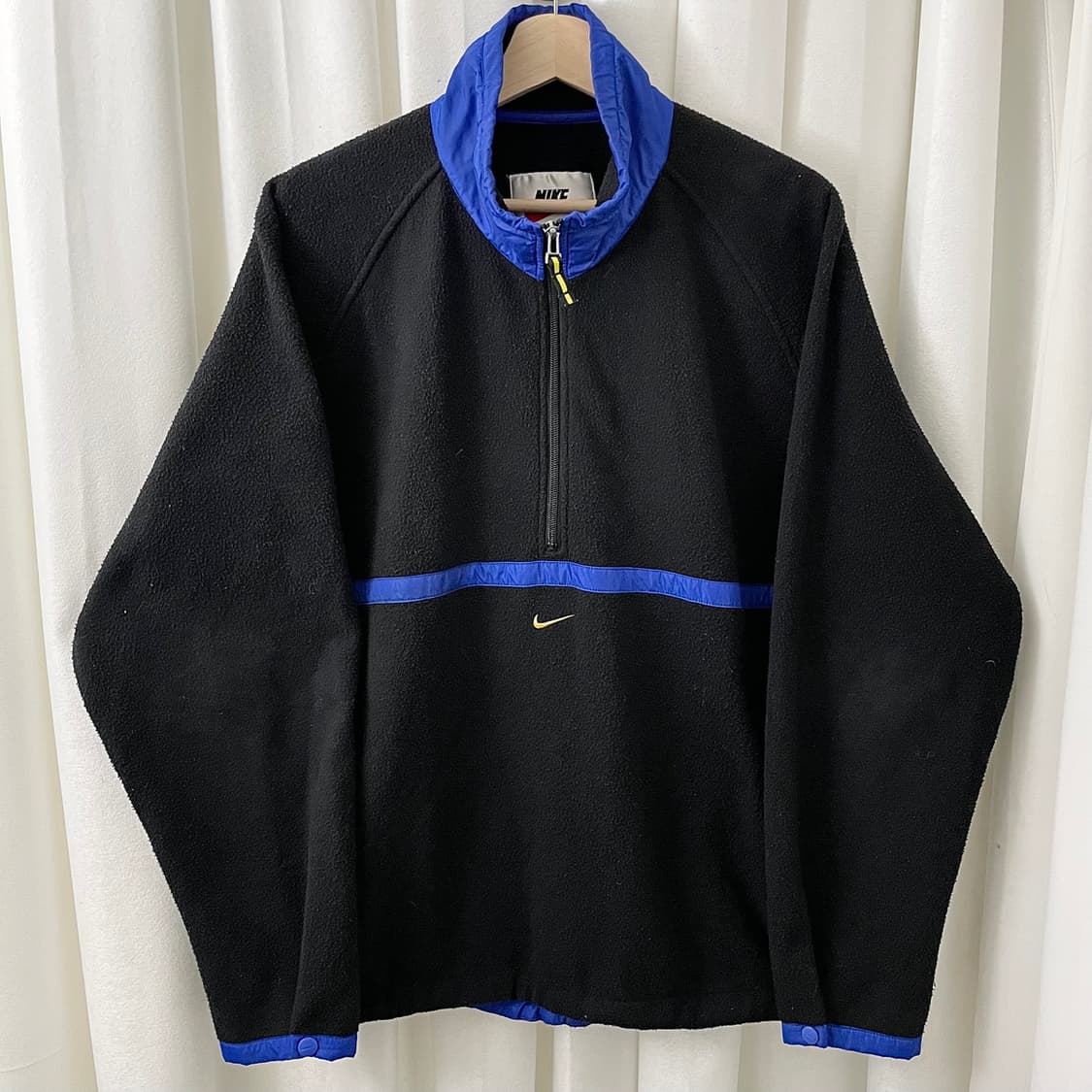 나이키 블랙 블루 배색 후리스 반집업 상품이미지2