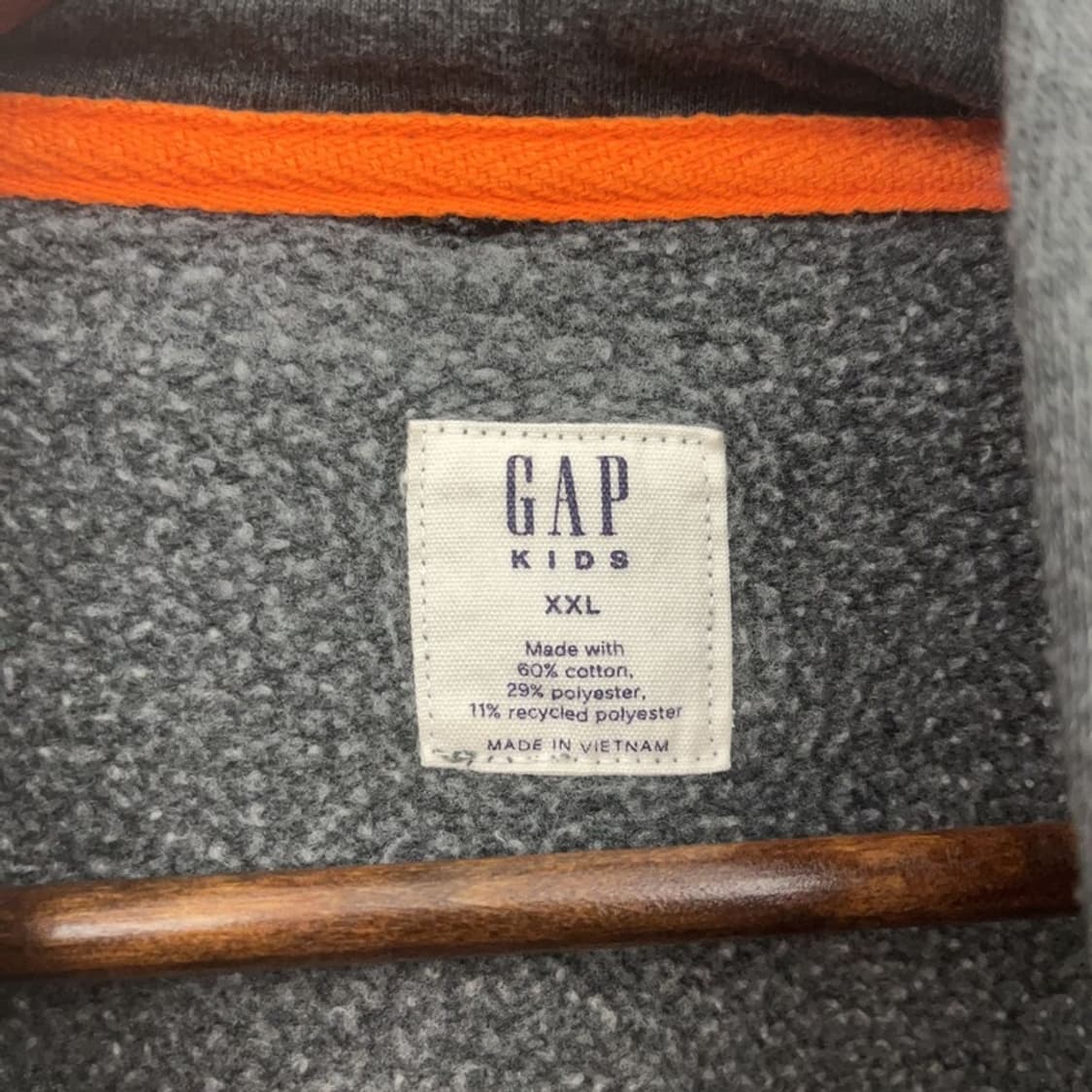 갭 GAP 빈티지 오렌지 빅로고 약기모 후드티 XXL C07118 상품이미지5