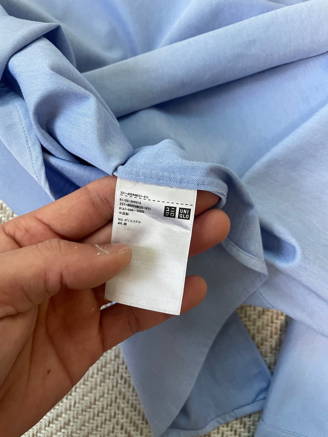 유니클로 솔리드블루 옥스포드 셔츠 J03478 상품이미지5