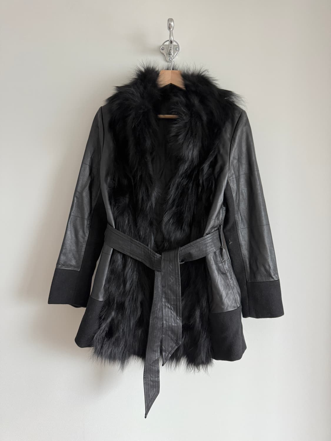 Pre owned 리얼 레더&모피 코트 상품이미지1