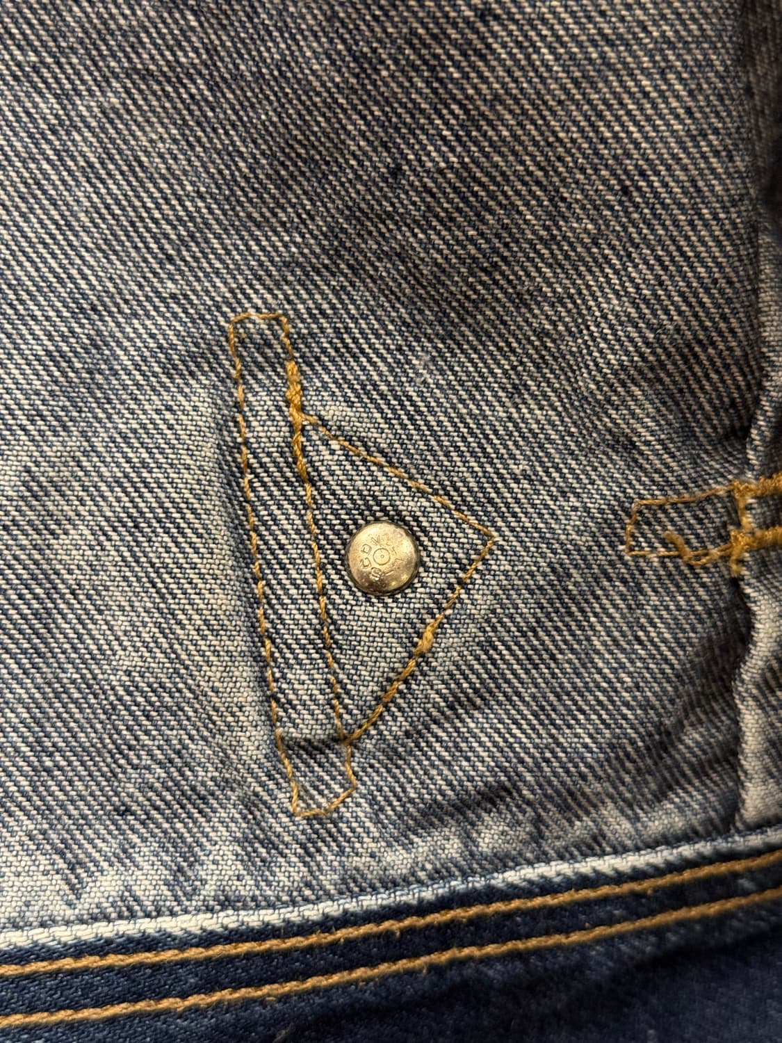 90s Japan Snow Wash Pleated Denim Jacket 상품이미지8