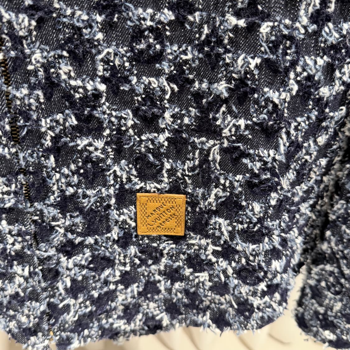 50 / 루이비통 모노그램 플록드 트위드 데님 후드 자켓 / 새상품 상품이미지3