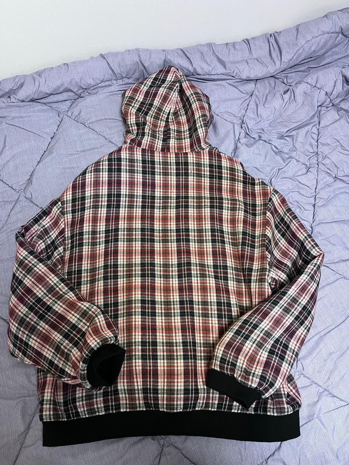 이알티알-Reversible Hoodie Zip-Up Check Red 상품이미지6