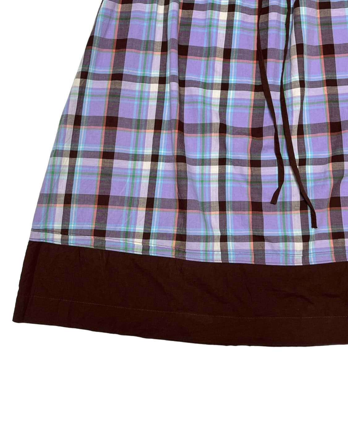 Banding purple check skirt 상품이미지3