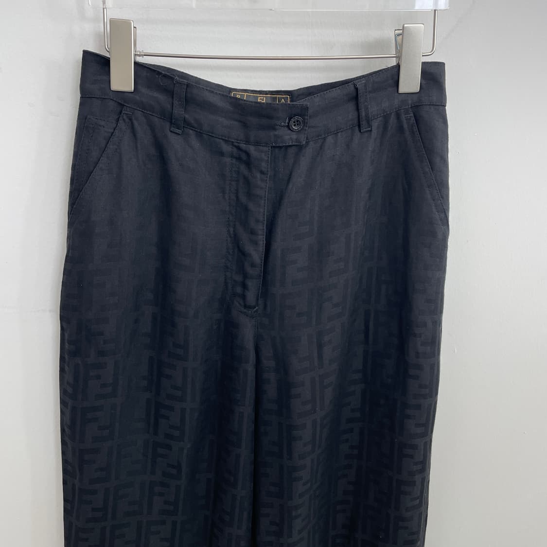 펜디 FF 주카 블랙 와이드 린넨 바지 팬츠 상품이미지3