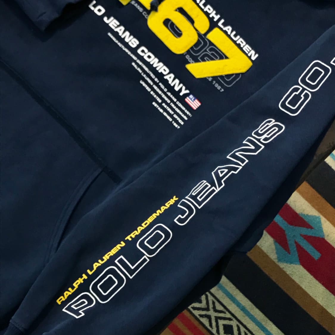 폴로 진 네이비 알파벳 프린팅 기모 후디 남성 115 빅사이즈  상품이미지5