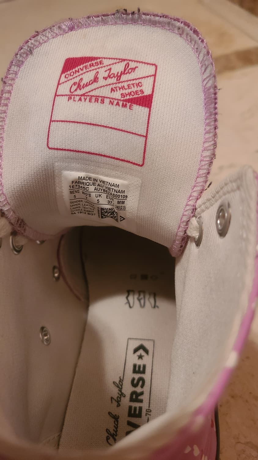 컨버스 척 하이 퍼플 하트 운동화 240 상품이미지6