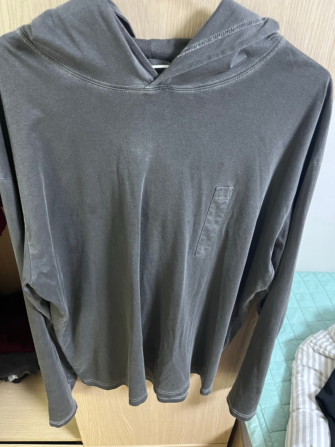 강정석 dyed hoodie black 48 상품이미지1