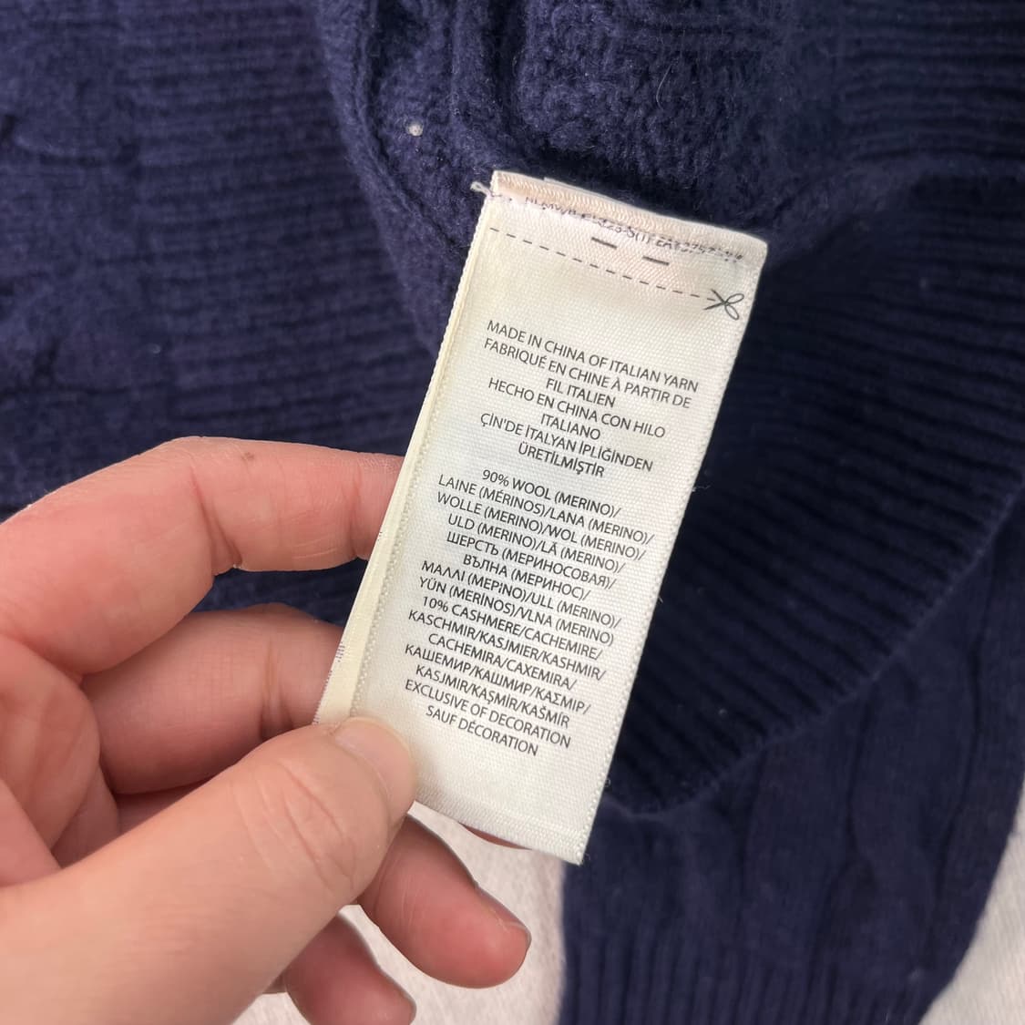 W 95 폴로랄프로렌 캐시미어 울 꽈배기 브이넥 니트 상품이미지5
