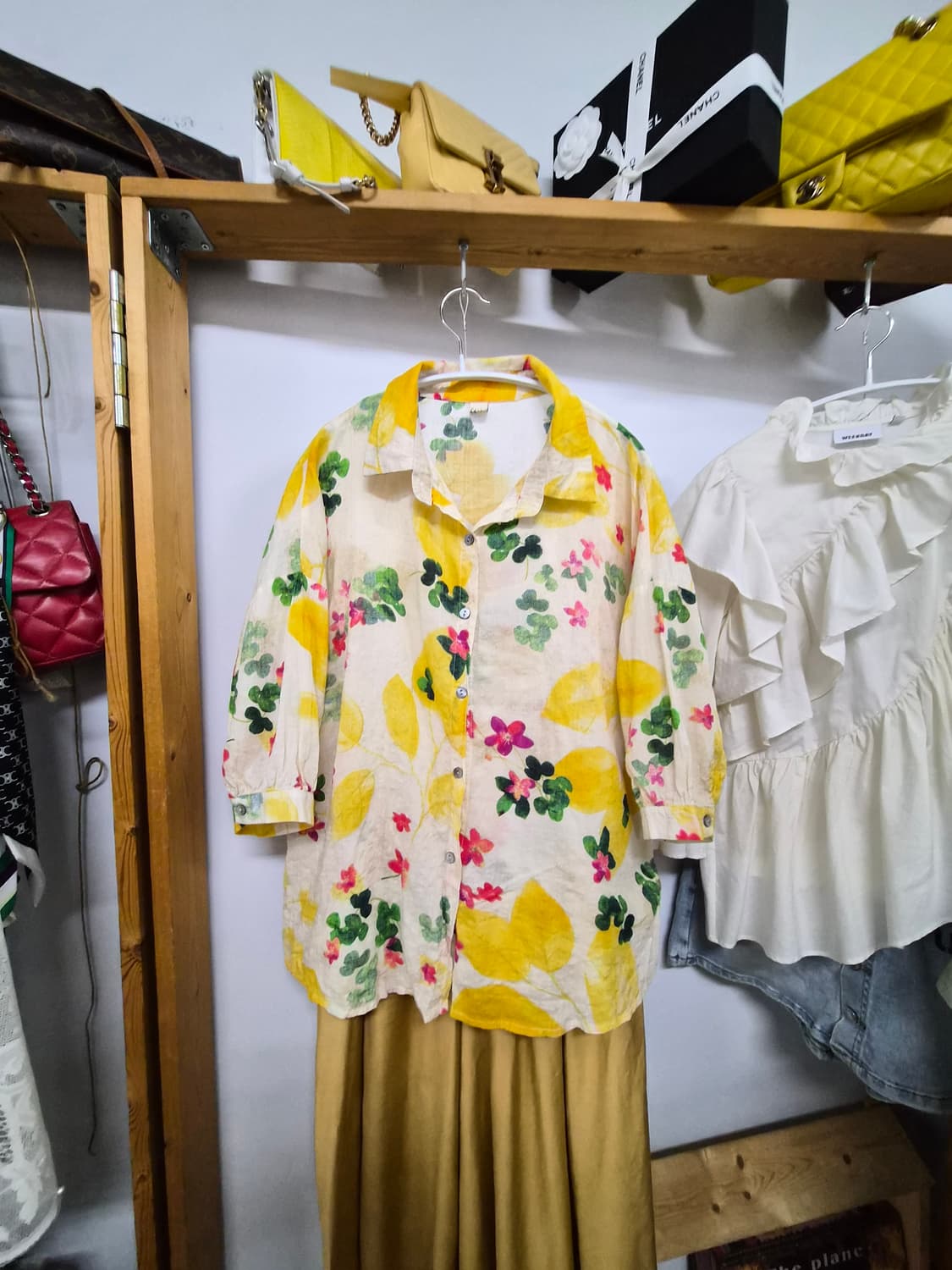 거즈면 박시 벌룬셔츠. 레이온 와이드팬츠 상품이미지2