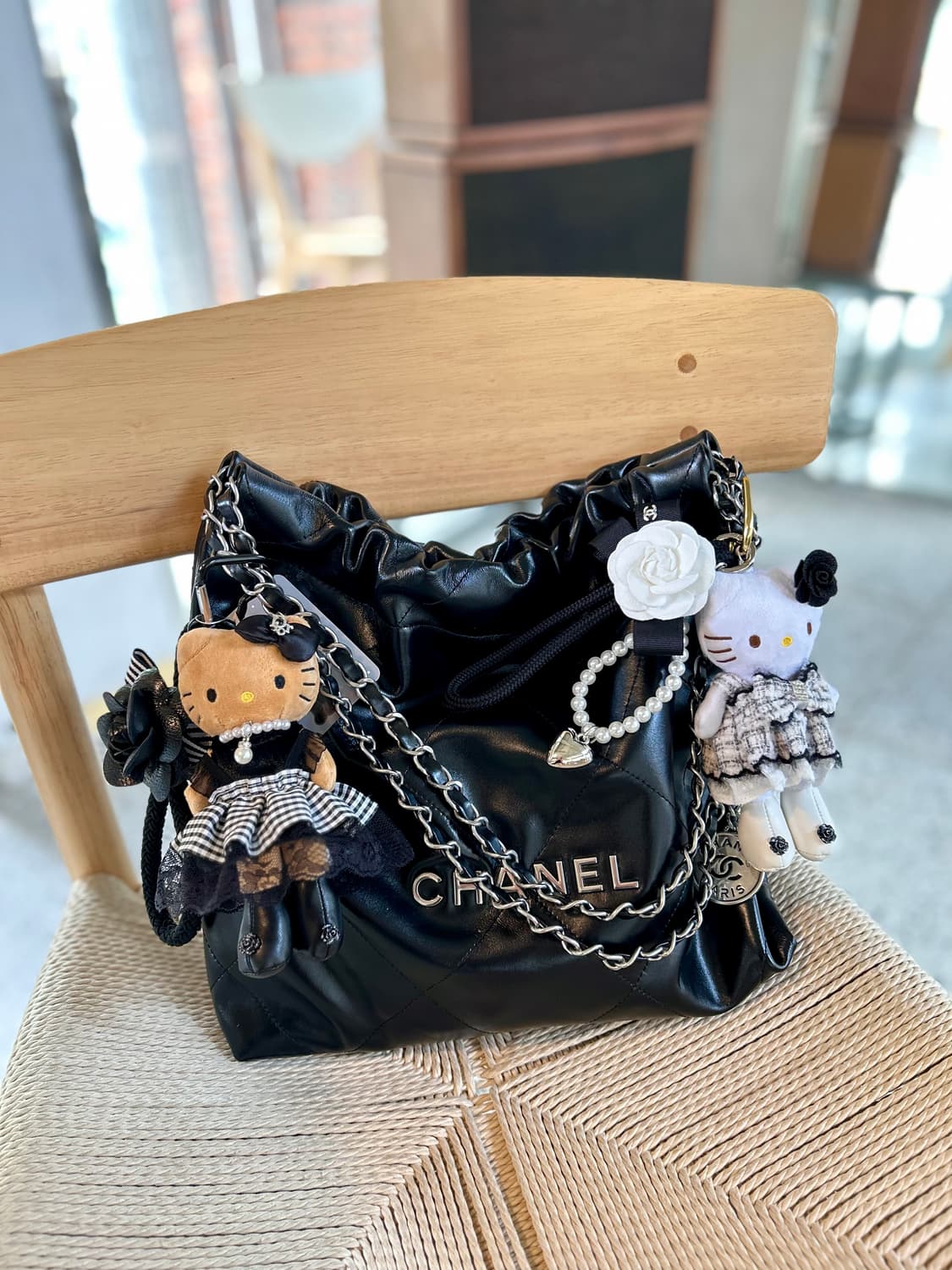 (5)롱다리키티 커스텀키링-깅엄체크 원피스 상품이미지3