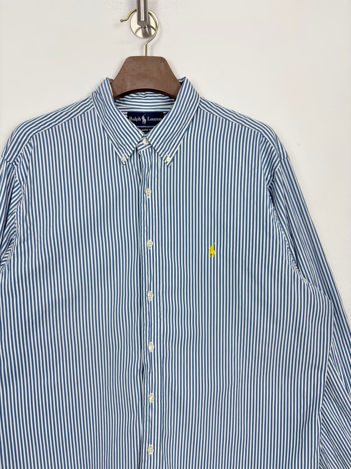  [4XL]POLO폴로 옐로포니 블루 스트라이프 셔츠  상품이미지2