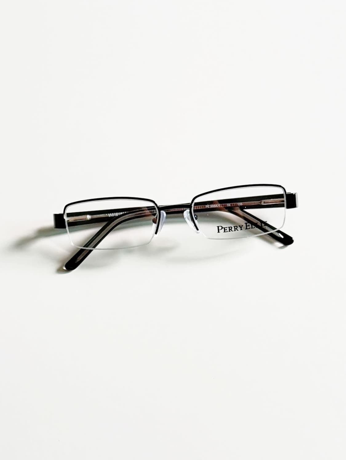 PERRY ELLIS 반무테 스퀘어 메탈 프레임 빈티지 안경 상품이미지1