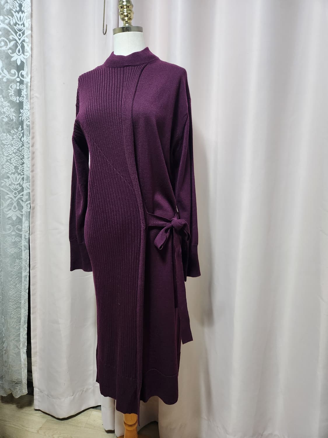 zucca 골지 니트 롱 원피스 퍼플 상품이미지1