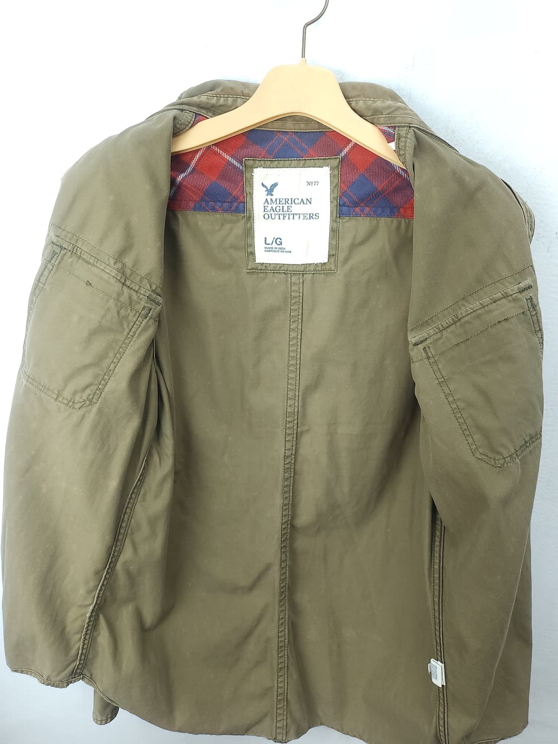 American Eagle 빈티지 카키 셔츠 100 L 상품이미지7
