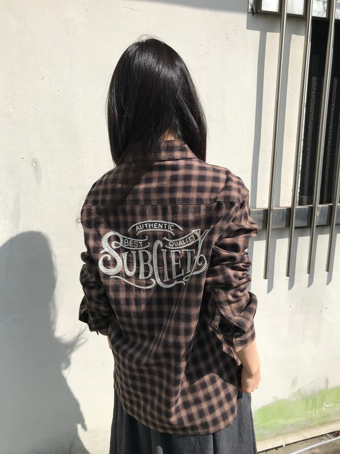 Subciety 브라운 빈티지 체크 셔츠 상품이미지3