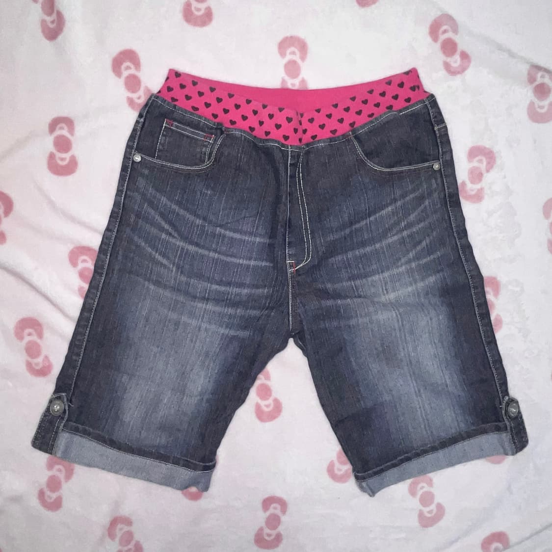 일본 빈티지 갸루 하트 핑크 청바지 팬츠 상품이미지1