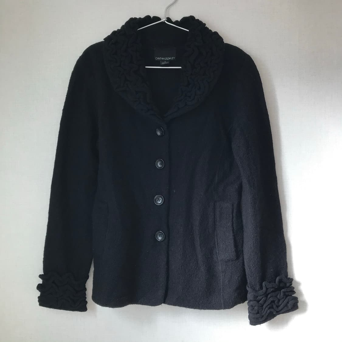 Appliqué collar wool jacket 아플리케 칼라 울 자켓 상품이미지1