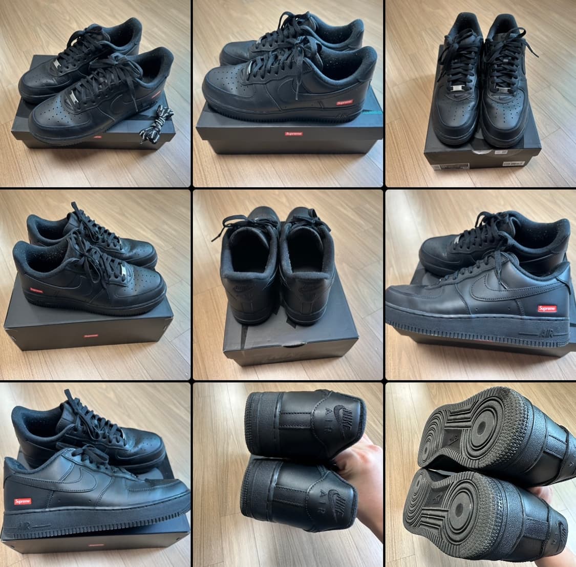 나이키 슈프림 에어포스 1 로우  블랙 285 상품이미지10