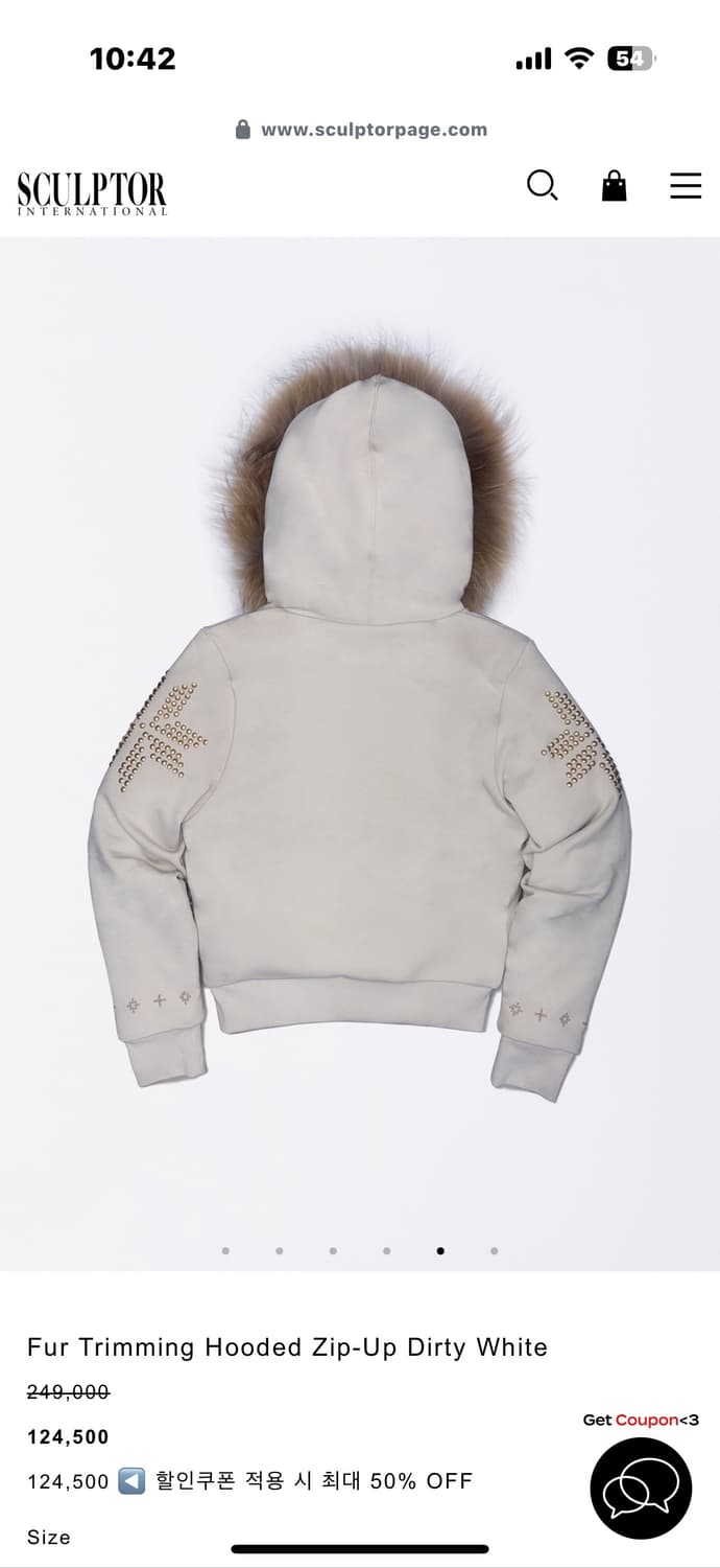 스컬프터 Fur Trimming Hooded Zip-Up White 상품이미지4