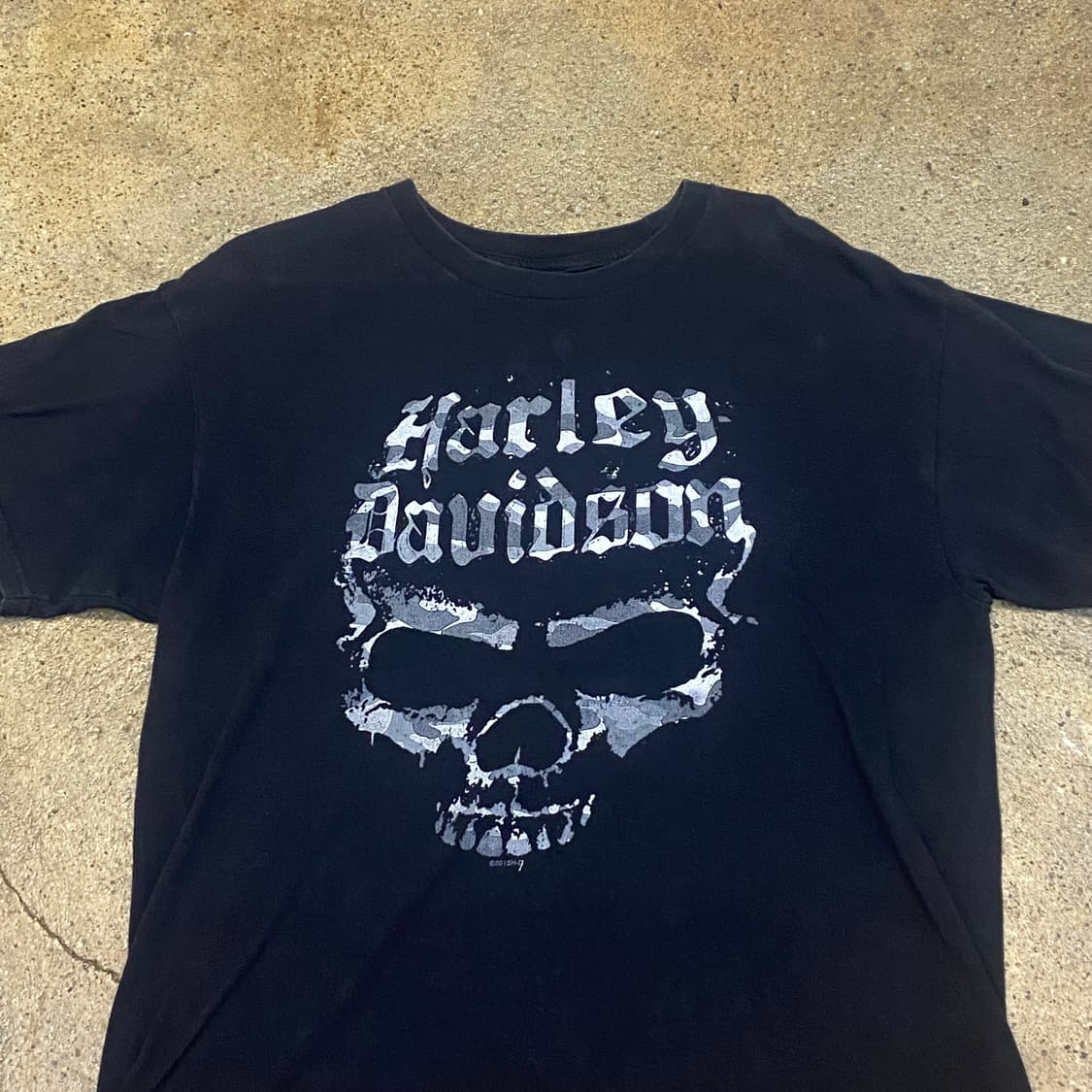 미국 빈티지 할리데이비슨 해골 스컬 로고 반팔티 상품이미지2