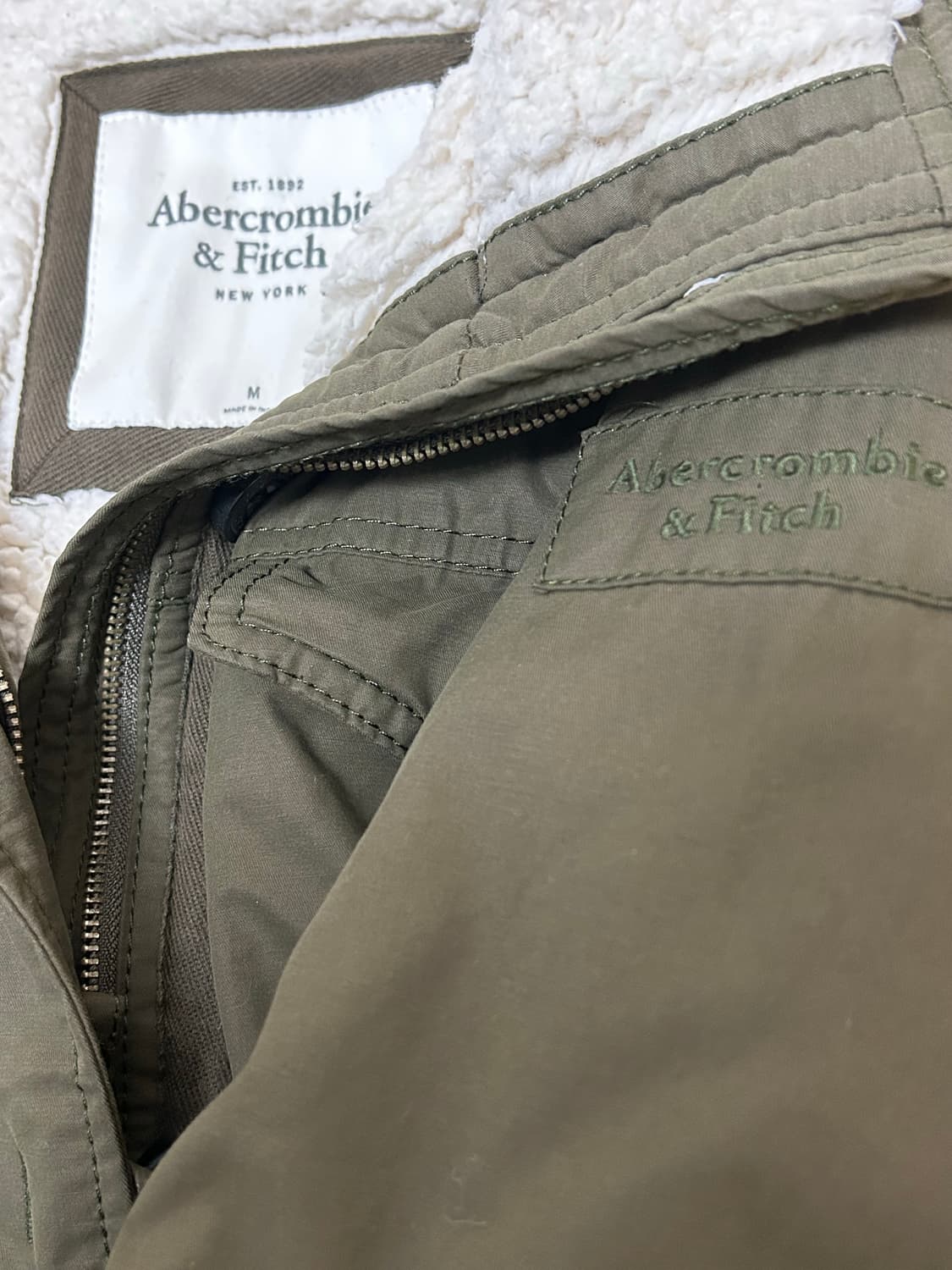 아베크롬비 딥카키 양털 밀리터리 점퍼 상품이미지6