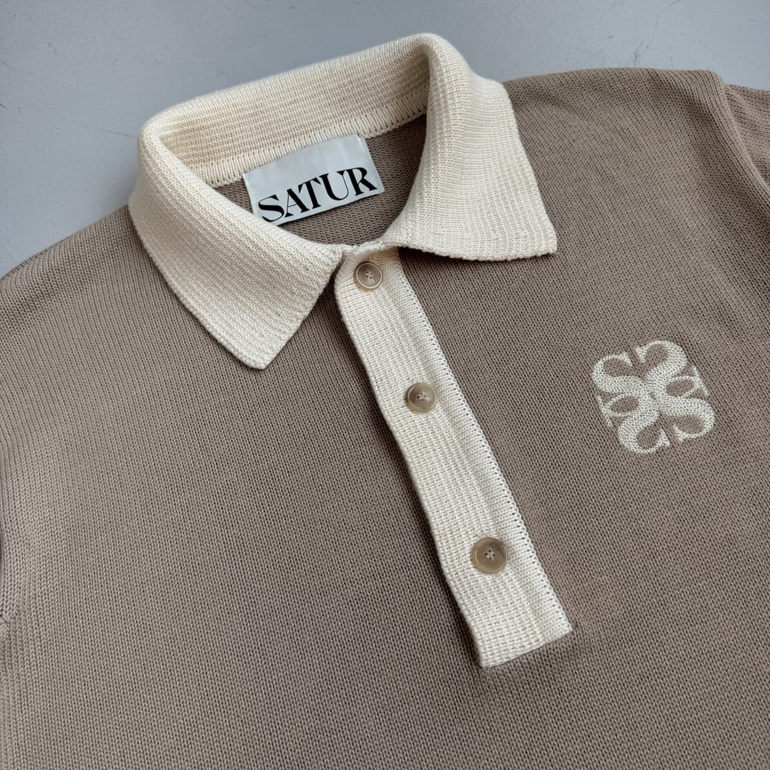 세터 소프트 코튼 카라 니트 반팔 상품이미지3