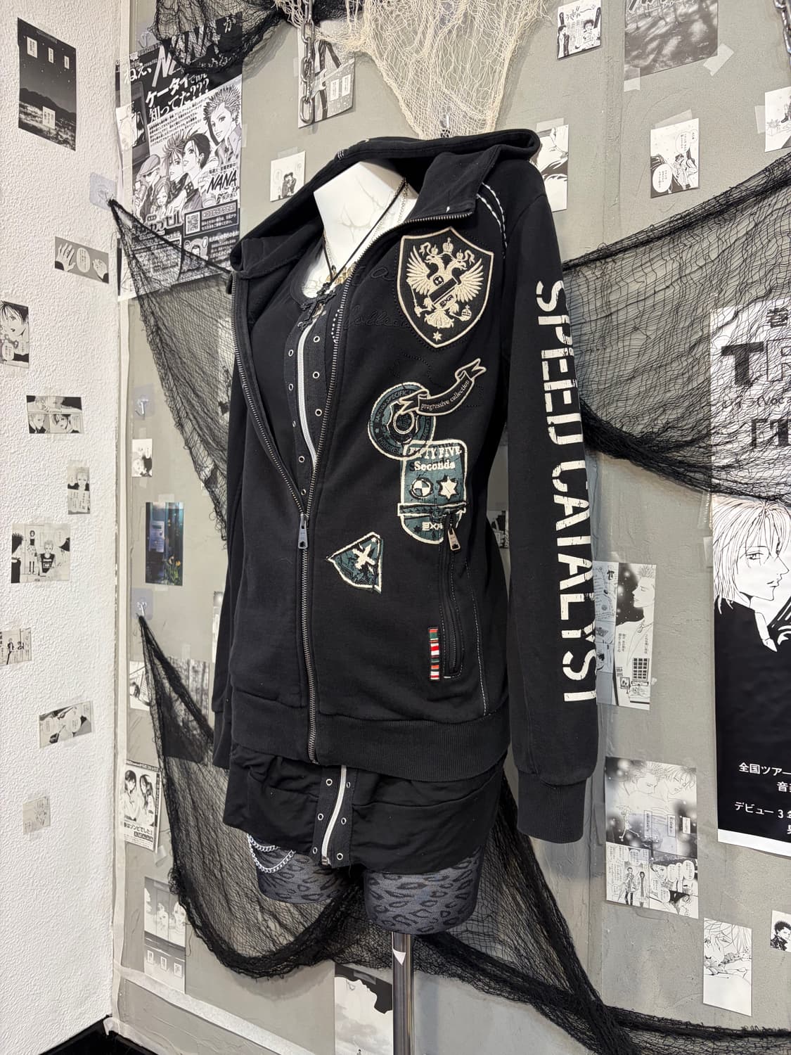 EXR Y2K patch stitch hoodie zip up 상품이미지8