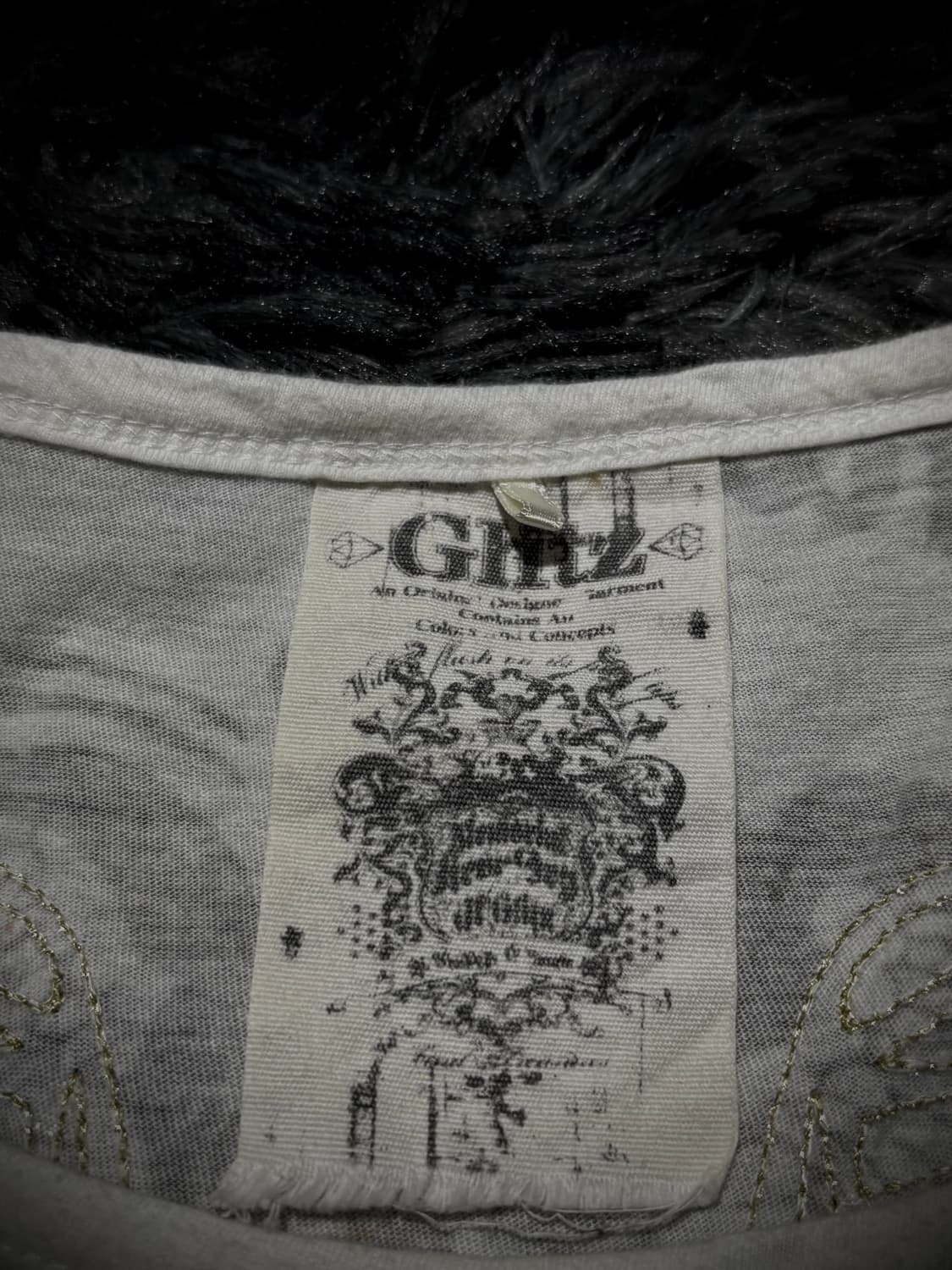 GLITZ 스컬 윙 크라운 화이트 보트넥 반팔 티셔츠 상품이미지9