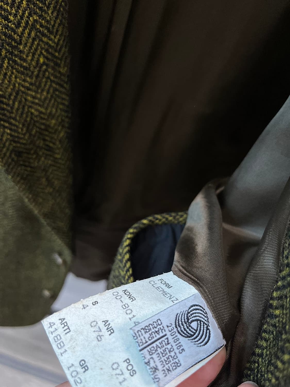 110-115) 휴고보스 00s 그린 헤링본 자켓  상품이미지9