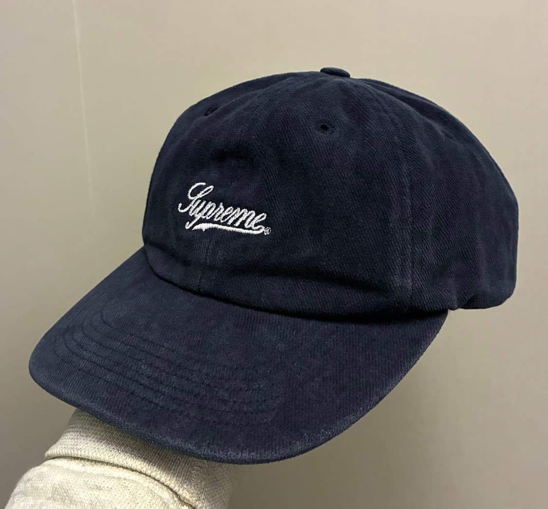 (F)Supreme 슈프림 코듀로이 스크립트 로고 6패널 볼캡 모자 상품이미지1