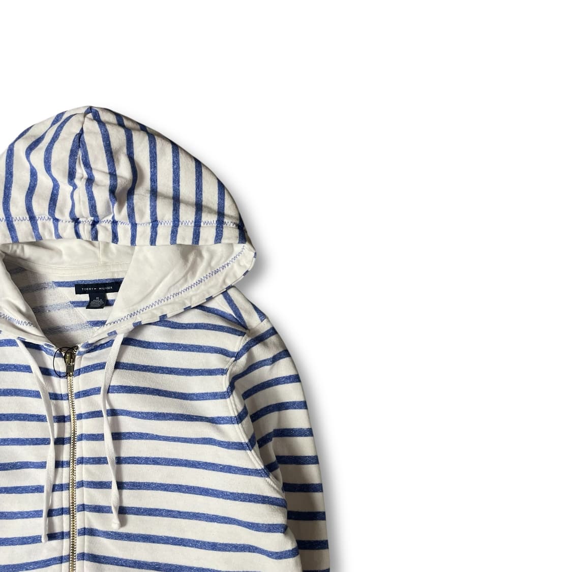 타미힐피거 블루 스트라이프 후드 집업 M 상품이미지2