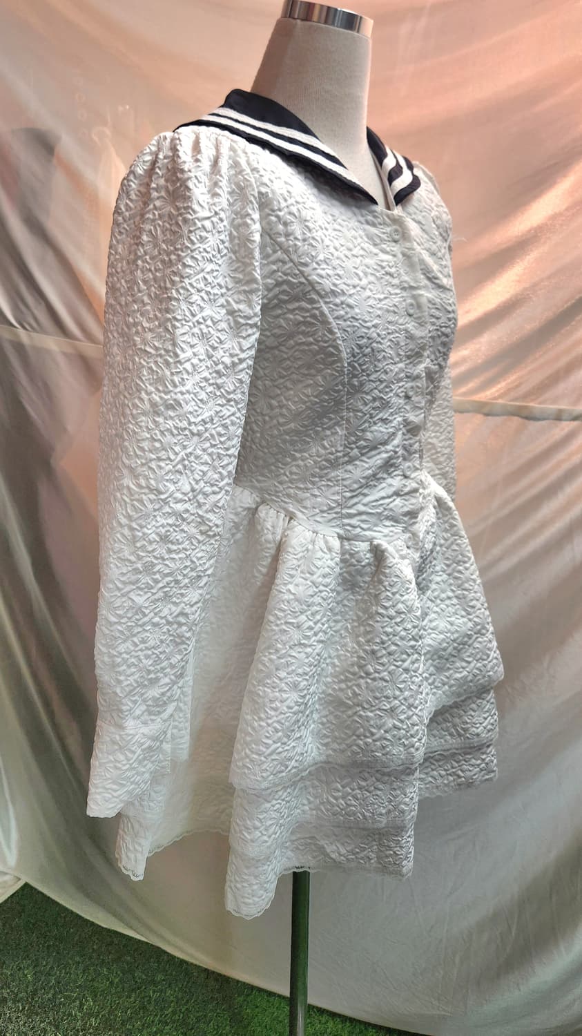 세일러 무드 퀼팅 원피스 ⛵ 빈티지 감성 상품이미지2