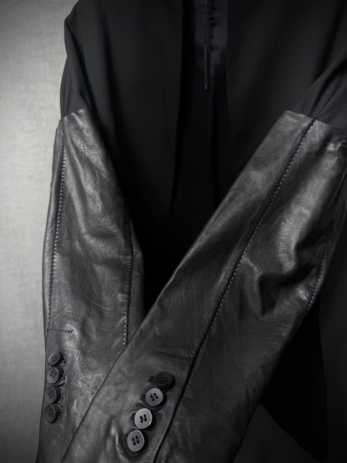 Masnada Leather Sleeve Hand Seam Jacket 상품이미지4