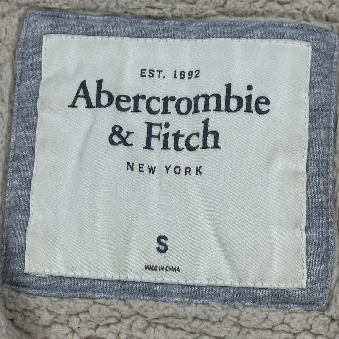 아베크롬비 뉴욕 피치 양털 그레이 후드집업 (S) 상품이미지5